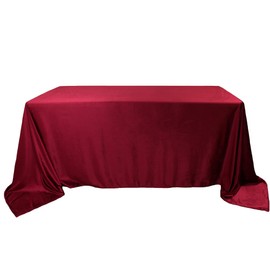 YOUR CHAIR COVERS - Rectangular Velvet Tablecloths - Burgundy, Premium Quality Seamless Table Cloth for 8 ft. Standard Rectangle Tables, Ideal for Wedding and Other Events