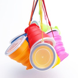 TopHomer Faltbarer Reisebecher, Campingbecher, einziehbar, für heiße Getränke, Camping