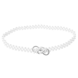 Happyyami Pearl Dress Belt Rhinestone Bridal Belt Sequin Wedding Sash Decorative Dress Belt for Bridesmaid Dress Evening Gown (8 Shaped Style)