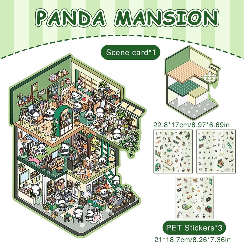 FunnAura 2 Pcs Large 3D Sticker Scene, Fun DIY 3D