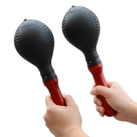 2 Pack, Percussion Maracas Pair with ABS Plastic Shells and Wooden Handles for Live Performances