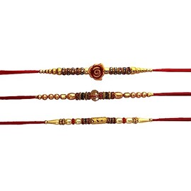 SLNDOKTG Set of 3 Rakhi for Brother Beds Multicolor Thread Mauli Bracelet Friendship Band for Festive Pooja Raksha bandan Bhai Bhaiya Bro Sister Wristbands Handmade for Men and Boys