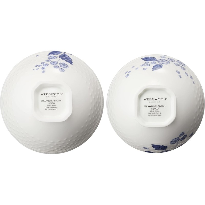 Wedgwood aW1053155 Strawberry Bloom Indigo Rice Bowl (Rice Ball) Tableware,