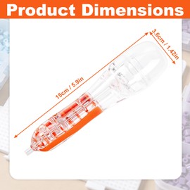 Fuse Beads Pen for 2.6mm Beads, Plastic Transparent Body High Capacity Chamber Fuse Bead Dispenser for DIY Crafts Family Fun & Creative Projects (Orange)