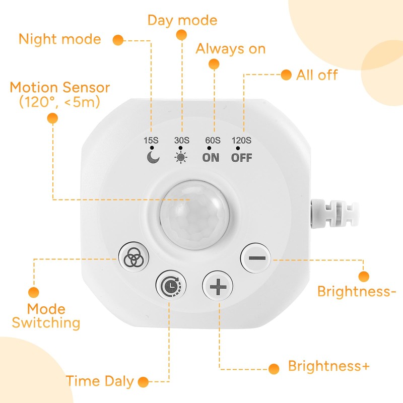 Motion Sensor COB LED Strip 5m, DC24V Dotless LED Tape