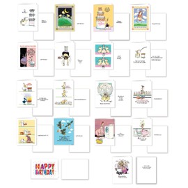 Boxed Assorted All Occasion Greeting Cards & Envelopes - 12 Birthday, 1 Anniversary, 2 Congrats, 1 Get Well, 1 Thank You, 1 Friendship