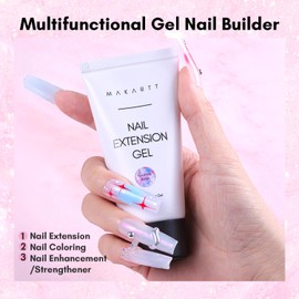 Makartt Poly Nail Gel 50 ml - Extension Gel Colours Nails UV Builder Gel and Nail Extension Gel for Starter Nail Design DIY Manicure Gift, Wisp of White