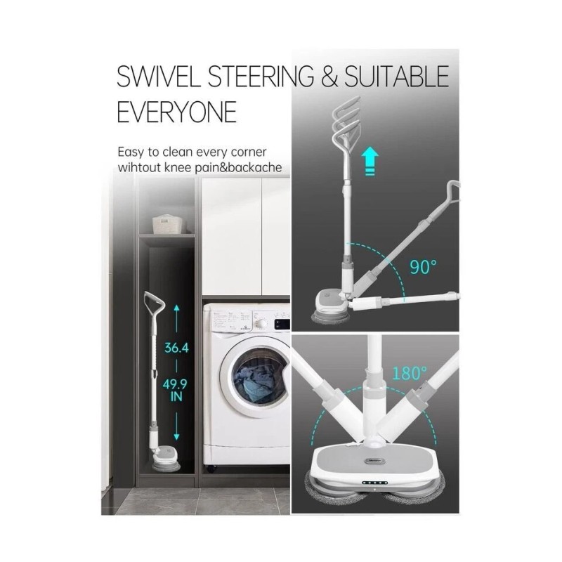 MARK LIVE Electric Mop, Cordless Floor Cleaner, LED Headlight and