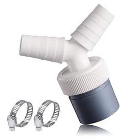 Drain Adaptor Double Connection Y, Drain Dishwasher and Washing Machine Double Connection Y Adapter for Hose with Input Connector of 19-24 mm and Outlet 40 mm with Hose Clamp