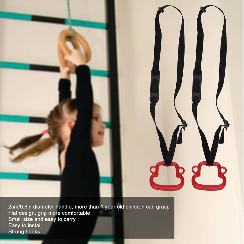 2Pcs Kids Gymnastic Rings Monkey Shape Load Bearing 150KG Ergonomic
