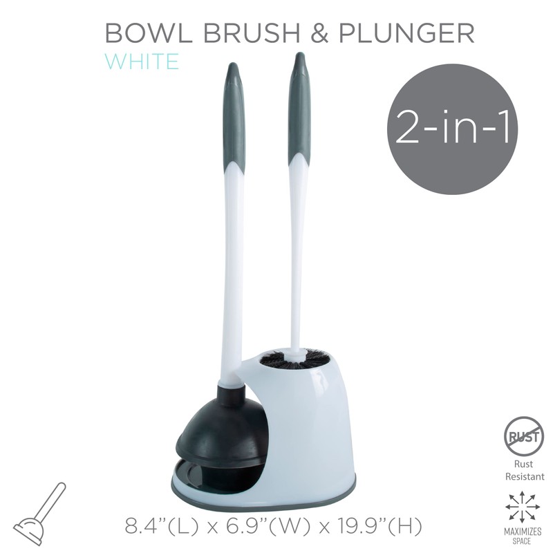 Bath Bliss 2-in-1 Bowl Brush & Plunger Set | Bathroom