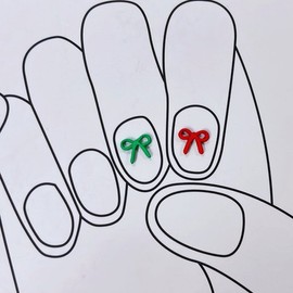 Christmas Knot Tail Ribbon Nail Charms 1 Pack (5 Pieces) / 크리스마스 매듭 꼬리 리본 네일파츠 1봉 5개입