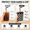 Reusable Ice Coffee Cup Sleeves for Cold Drink 16-32oz(Black Checked