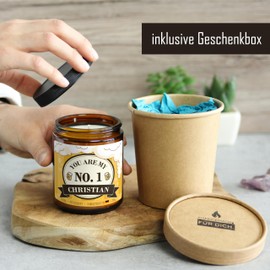 Personalisierte Bier Duftkerze als Partner Geschenk | Handgemacht in DE aus Sojawachs | In Geschenkbox | Valentinstag Geburtstag | Ehe Mann Freund Frau Freund Jahrestag Männer |Bier Duft