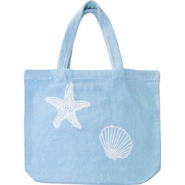 Delindo Lifestyle Miami XXL Terry Towelling Beach Bag, Lightweight and Foldable, 46 x 54 cm, 100% Cotton, Oeko-Tex 100, blue