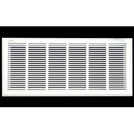 34" X 10" Steel Return Air Filter Grille for 1" Filter - Removable Face/Door - HVAC Duct Cover - Flat Stamped Face -White [Outer Dimensions: 36 5/8"w X 12 5/8"h]