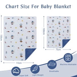 LAT LEE AND TOWN Baby Blankets, Super Soft Newborn Sleeping Blankets, Nursery Duvet with Polka Dot Back for Toddlers, Babies, Girls, Boys (Blue Castle, S)
