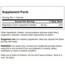 Swanson Magnesium Lactate - Mineral Supplement Promoting Muscle and Bone Health