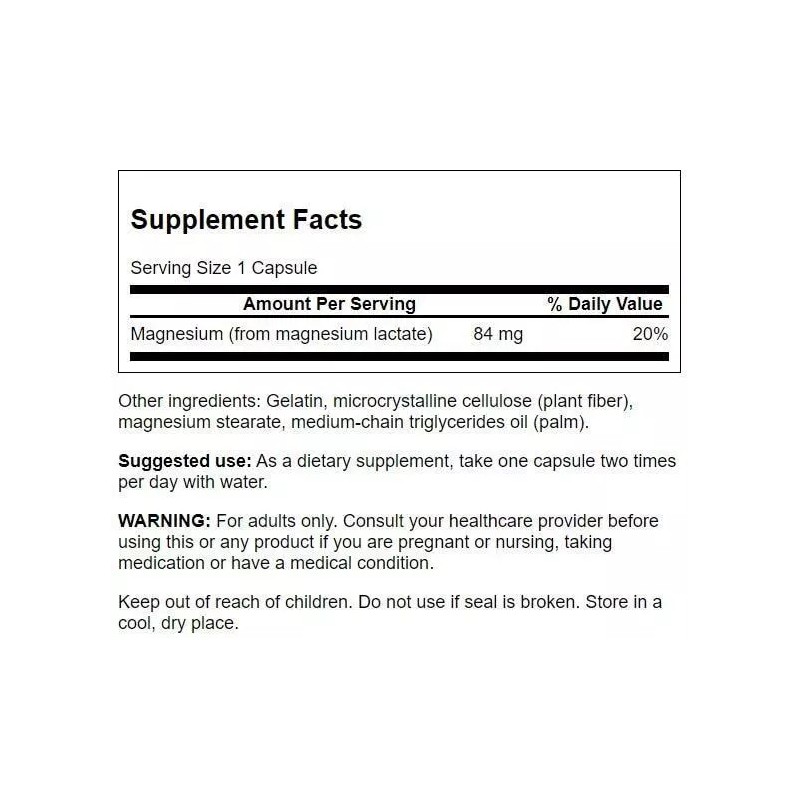 Swanson Magnesium Lactate - Mineral Supplement Promoting Muscle and Bone