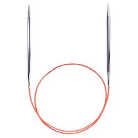 Gauge Circular Knitting Needles, 20 Inch (50 cm) Essential Brass Tips Round Knitting Needle Pair with Nylon Cord, US Size 8 (5 mm)