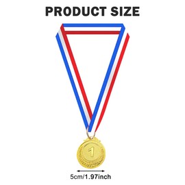 2PCS Gold Medals, Metal Medal with Ribbon for Adults Kids for Kids/Adults/Student/Athlete 1st Medal Medals for Competition/Sports/Party Decoration