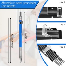 Nezyo 4 Pieces Welder Pencil with 60 Pieces Round Refills Mechanical Pencil Metal M...