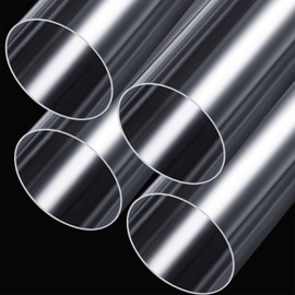 Pangda 4 Pcs 4" OD x 15.5" Clear Acrylic Pipe Plastic Tube 96mm ID x 100mm OD x 2mm Wall Thickness Round Rigid Long Pipe for Plumbing, Water Cooling System, Lamps and Lanterns Accessories