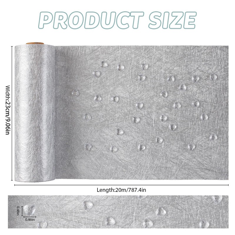 Fleece Table Runner, Silver, 23 cm x 30 m Table