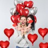 20pcs Valentines Balloons Red Silver Heart Balloons, 18 Inch Red