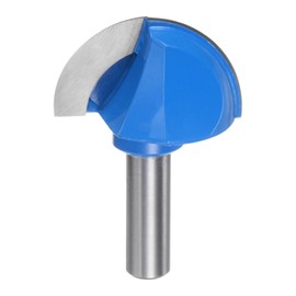 sourcing map Router Bit Core Box 1/2 Shank 2 Inch Cutting Dia. Round Nose Router Bit 2 Flutes Carbide Cove Box Cutter for Carpentry Woodworking Milling Cutter Tool