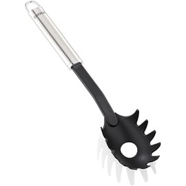 Leifheit 24060 Cucchiaio Spaghetti, Acciaio Inossidabile, Nero/Grigio Argento, 6.5 x 3.5 x 31.5 cm