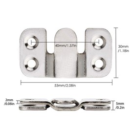 Flush Mount Bracket, Tiberham Interlocking Furniture Connector, Heavy Duty Photo Frame Hook Picture Hanger for Large Picture Display Art Gallery Wall Mount Hardware (5 Pairs)