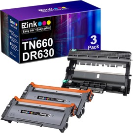 E-Z Ink Compatible Toner Cartridge & Drum Unit Replacement for Brother TN660 TN630 DR630 High Yield to use with HL-L2380DW HL-L2300D HL-L2340DW MFC-L2680W MFC-L2740DW Printer (Black, 3 Pack)