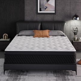 ELEMUSE Twin XL Mattress, 10 Inch Hybrid Memory Foam Mattress in a Box, Pressure Relieving Comfort, Individual Pocket Springs for Motion Isolation, Medium Firm, CertiPUR-US Certified, Fiberglass Free