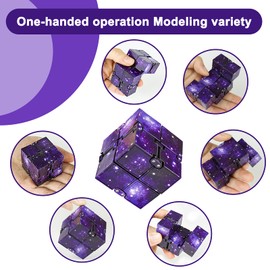 Infinity Cube Fidget Toy Stress Relieving Fidgeting Game for Kids and Adults,Cute Mini Unique Gadget for Anxiety Relief and Kill Time (Purple)
