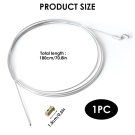 Gas Cable Throttle Cable Repair Kit Diameter 2.0 mm with Z End Piece Cable Sheath, 1.80 m Cable Pulley Lawn Mower Wheel Drive Throttle Cable with Screw Nipple for Lawn Mower Single Axle Tractor Brush