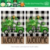 CROWNED BEAUTY St Patricks Day Shamrocks Truck Garden Flag 12x18