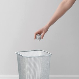 Zeller 18102 Papierkorb, eckig, Mesh, ca. 26,8 x 26,8 x 35,5 cm, Abfalleimer, Abfallkorb, Büro, Arbeitszimmer, Kinderzimmer