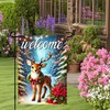 BlissYard Welcome Merry Christmas Garden Flag Deer Flag Winter Garden