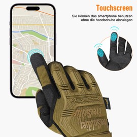 Free Soldier Men's Tactical Motorcycle Gloves Half Finger Full Finger Gloves with Padding Ideal for Bicycle Airsoft Military Paintball Climbing and Other Outdoor Activities, brown, m