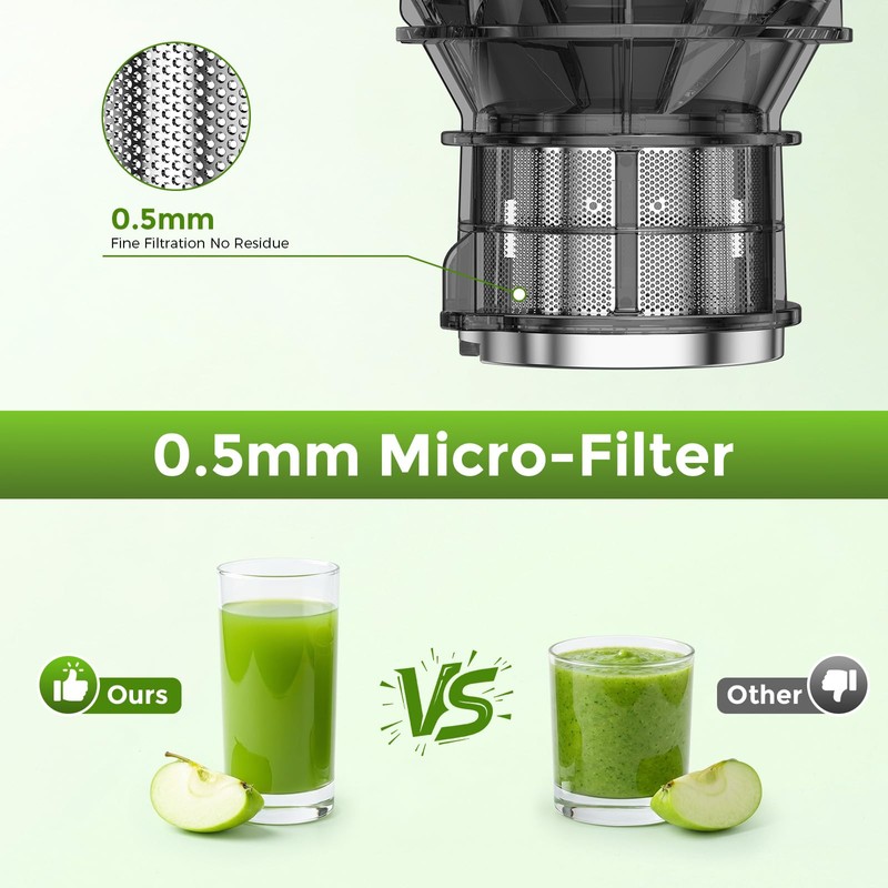 COWSAR Juicer Machines with 6.1" Large Chute, Cold Press Juicer