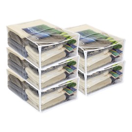 Vinylpac 5-Pack Clear Vinyl Zippered Comforter Storage Bags 13" x 19.5" x 6.5"