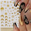 Glitter Gold Snowflake Nail Stickers Christmas Nail Art Stickers Winter