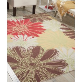 Nourison Home & Garden Green Multicolor Floral Indoor/Outdoor Area Rug (7’9” x 10’10”)
