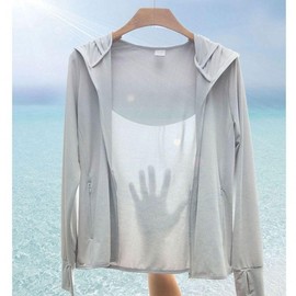 Ice Cool Detachable Hooded Rash Guard UPF50+ Cooling Fabric Men's White/M