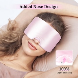 my novel things Eye Mask Cooling and Sleeping Mask Pack of 2 for Women, Sleep Relaxation Eye Mask Silk Damask, Full Coverage Eye Mask with Gel Beads, Cooling Mask for Dark Circles and Puffiness