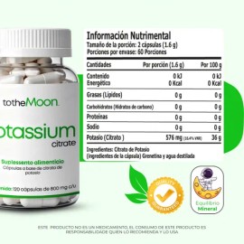Glicinato De Magnesio Y Citrato De Potasio 120cp Tothemoonmx                                                                                          