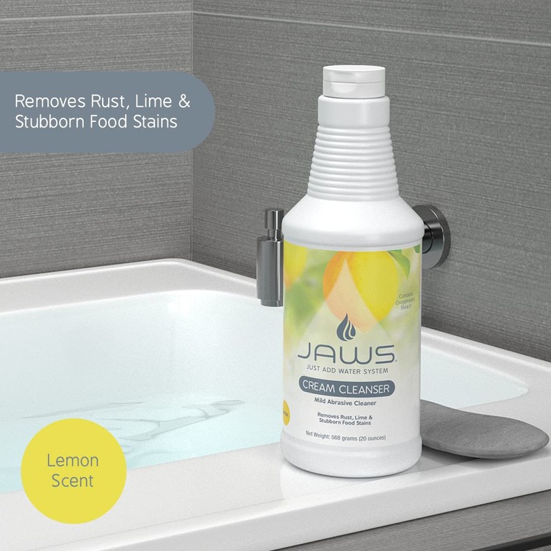 JAWS Cream Cleanser 2-Pack with Microfiber Sponges - Hard Water