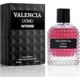 Valencia UOMO Intense for Men Eau De Parfum - Amber Fougere Fragrance Top Notes of Vanilla Bourbon Mid Tone of Lavandin Create Spicy & Woody Aroma - Base Scent of Smoked Vetiver Elegant 100ml Bottle