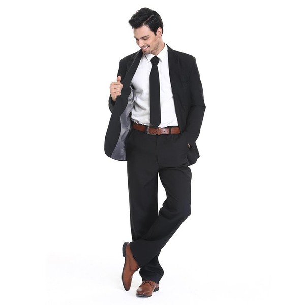 U LOOK UGLY TODAY Men's Party Suit Solid Color Prom